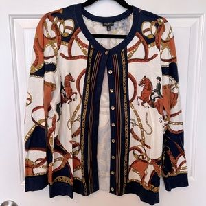 Talbots equestrian cardigan, 1x